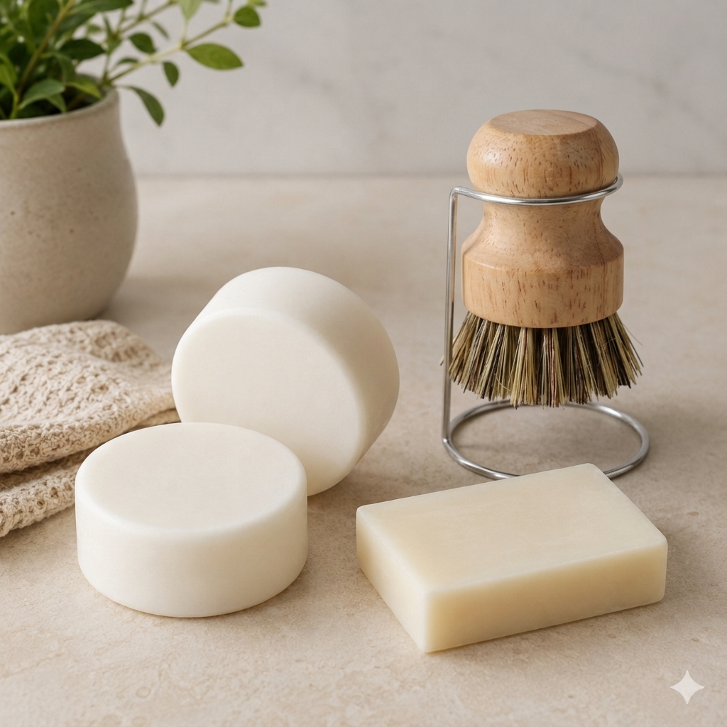 Natural Dish Washing Bundle - Bars, Brush & Soap