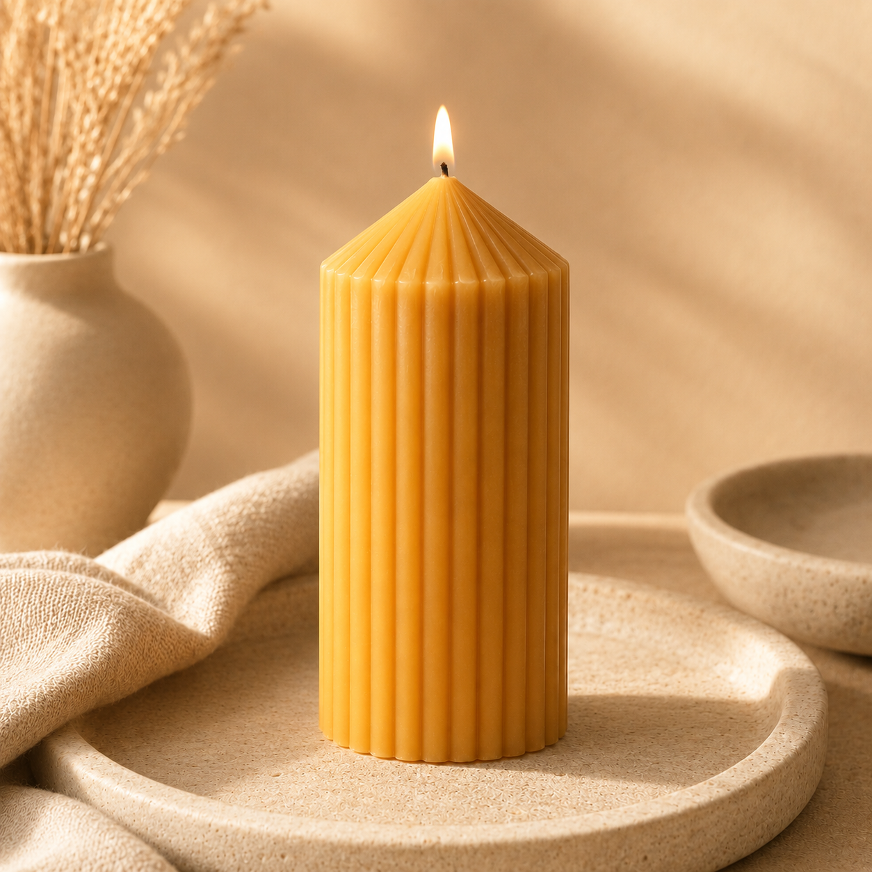 Textured Pillars | Beeswax